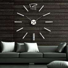 40 inch Modern 3D Mirror Wall Clock, DIY Room Home Decor Bell Cool Mirror Sticker Big watch 2024 - buy cheap