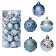 Bolas de Navidad transparentes de 6cm, 30 piezas, adornos de Bolas de plástico, decoraciones navideñas para el hogar, colgante de árbol de Navidad 2021 2024 - compra barato