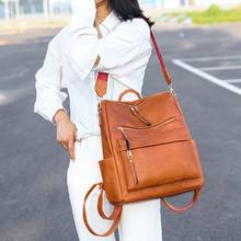 Fashion Retro Large Backpack Women PU Leather Rucksack Women's Knapsack Travel Backpacks Shoulder School Bags Mochila 2024 - buy cheap