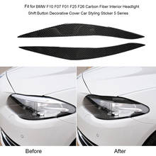 Adesivo de fibra de carbono para sobrancelha e farol de carro, adesivo para cabeça e pálpebras para bmw f10 5 series 2013-2017 2024 - compre barato