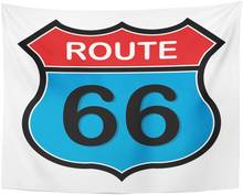 Черный шоссе Route 66 знак межштатная дорога гобелен домашний Декор настенный для гостиной спальни общежития 60x80 дюймов 2024 - купить недорого