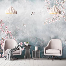 Milofi custom 3D wallpaper mural hand-painted peach plum living room bedroom wall decoration wallpaper mural 2024 - buy cheap