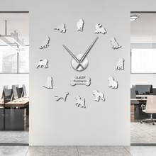 Cockapoo-Reloj de pared de raza de perro, accesorio de diseño único, contemporáneo, hecho a mano, retrato de Beagle Artificial, para colgar en la pared 2024 - compra barato
