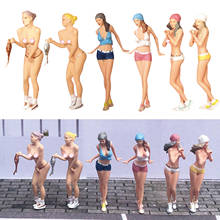 Bonecos de resina para pessoas 1:64 escala, modelo de trem, arquitetônico, biquíni feminino, meninas, figuras em miniatura, layout s escala 2024 - compre barato