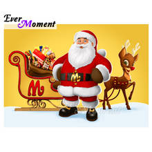 Ever Moment Diamond Painting Handmade Santa Claus Elk Gift Picture Of Rhinestone Full Square Drill Diamond Embroidery ASF1970 2024 - buy cheap