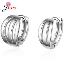 Fashion Mutil Layer 925 Sterling Silver New Statement Hoop Earrings Women Jewelry Geometric Temperament Jewely 2024 - buy cheap