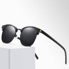 Брендовые дизайнерские поляризованные солнцезащитные очки, мужские классические Винтажные Солнцезащитные очки, цветные овальные мужские очки для вождения, спортивные солнцезащитные очки 2024 - купить недорого