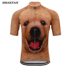 Golden Retrieve dog cycling jersey Smiley men short sleeve bike clothing funny cycling wear jersey bicycle clothes braetan 2024 - buy cheap