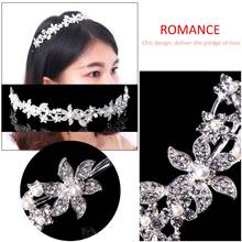 Bridal Wedding Flower Tiara Crown Faux Pearl Rhinestone Hair Band Headband Prom 652B 2024 - buy cheap