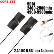 Antena dual band gsm 5 peças, 2400-2500mhz 4900-5900mhz, 2.4g 5g 5.8g fpc ipx antena wifi ipex embutida 2024 - compre barato