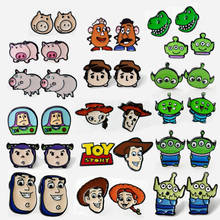 Disney Toy Story Woody Buzz Fashion Anime Action Figures Cartoon Products Accessories Stud Earrings Girls Unisex Birthday Gifts 2024 - buy cheap