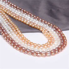 4-4.2mm Oval Natural Freshwater Pearl Beads Small Rice Shape Pearls Loose Beads For Bracelet Necklace Jewelry Making 14" Strand 2024 - buy cheap