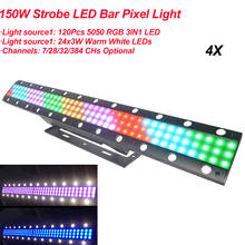 Barra de luz LED estroboscópica de 150W, luz de píxel para lavado de pared, DMX 512, para escenario, fiesta, discoteca, equipo de DJ, 4 unids/lote 2024 - compra barato