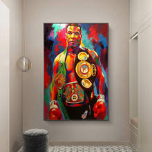 Arte grafite de rua decoração de parede pintura de arte impressão em tela arte boxe imagem champion tyson para crianças roomhome decoração 2024 - compre barato