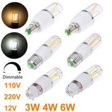 Bombilla de filamento LED regulable, E14, E27, 3W, 4W, 6W, B22, bayoneta, 30W, 40W, 60W, lámpara incandescente, 220V, 110V, CC, 12V, blanco, 10 unids/lote 2024 - compra barato