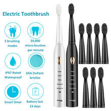 Sonic Electric Toothbrush 5 Modes 4 8 Electric Toothbrush Heads Attachments Rechargeable Tooth Brush Ultrasonic Sound Brush 2024 - buy cheap