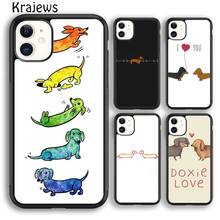 Krajews Dachshund Sausage Dog Lover heartbeat Phone Case For iPhone 14 5s 6s 7 8 plus X XS XR 11 12 13 pro max Samsung S21 S22 2024 - buy cheap