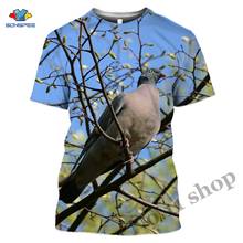 Wild Pigeon T Shirt Flower Tshirt Hunting Animal Brid 3D Print Parrot Mens T-shirt Camo Women Clothing Hip Hop Rock Short Sleeve 2024 - buy cheap