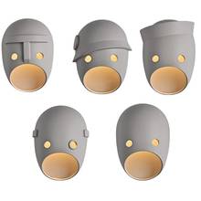 Nordic Led Sconce Wall Lights Resin Mask Wall Lamp Home Decor Living Room Wall Lights Cartoon Bedroom Lamps Stair Lights 2024 - buy cheap