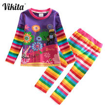 VIKITA-Conjunto de ropa para niñas pequeñas, traje de camiseta, pantalones, conjuntos de ropa 2024 - compra barato