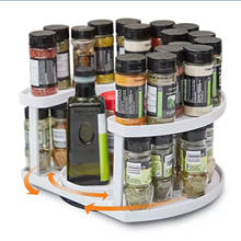 Rotating Shelf Adjust Extendable Spice Bottle Storage Rack U-Shaped Double-Layer 360 Rotating Storage Tray Kitchen Accessories 2024 - buy cheap