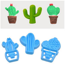 3pcs Cactus Embossed Cake Mold Fondant Cutters DIY Chocolate Mould Pastry Baking Cookie Cutter Cake Decorating Tools 2024 - buy cheap