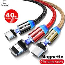 Rexxar 1 м Магнитный зарядный кабель Micro USB кабель для iPhone X 7 XR XS Max Magnet charger usb type C кабели светодиодный шнур для зарядки 2024 - купить недорого