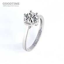 Noble feminino anéis de casamento 100% 925 prata esterlina anel jóias acessórios seis-garra anel simulação broca 1 quilates anel de casal 2024 - compre barato