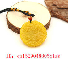 Natural Yellow Hetian Jade Stone Dragon Pendant Necklace Chinese Jadeite Jewelry Charm Qilin Amulet Carved Gifts for Women Men 2024 - buy cheap