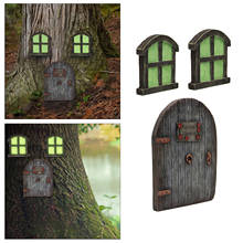 3pcs/set Cute Miniature Fairy Gnome Window Elf Home for Trees Garden Mystical Sculpture Decor for Kids Room Wall and Trees 2024 - buy cheap