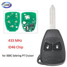 Keyless Remote Key Fob 2 Button With Chip ID46 433mhz for Chrysler 300C Sebring PT Cruiser 2024 - buy cheap