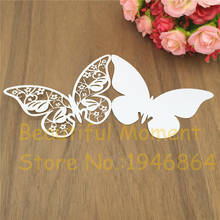 50Pcs laser cut Butterfly shaped Seat Name RSVP table Cards Wedding Party Invitation Wish Message Cards for party home supplies 2024 - buy cheap