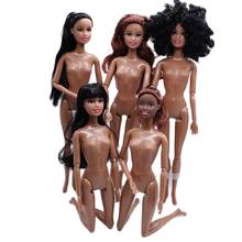 Black Brown Doll Body + Head+Hair 11 Joints African Doll Nude Beauty Black Skin Humanoid Doll Children's Pretty Girl Toy Gift 2024 - buy cheap