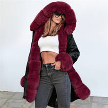 Горячая Распродажа, простая зимняя женская верхняя одежда, куртка с капюшоном и меховым воротником, пальто 2024 - купить недорого