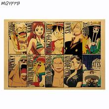 Anime One Piece The straw hat Pirates Pirate Group Kraft Paper Posters Wall Stickersdecorative Paintings Home Furnishings Gifts 2024 - buy cheap