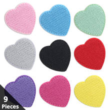 9pcs Colored Heart Love Stripes Embroidered Patches for Clothes Iron on Clothing Patch Thermal Stickers Sewing Fusible Fabric 2024 - buy cheap