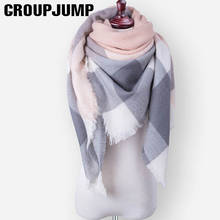 GROUP JUMP Brand Fashion Winter Scarf Women Triangle Warm Scarf For Women Plaid Blanket Cashmere Scarves Wholesale Drop Shipping 2024 - buy cheap