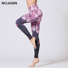 NCLAGEN-mallas deportivas Push Up para mujer, pantalones de Yoga de cintura alta con estampado elástico, ropa de gimnasio, pantalones de entrenamiento 2024 - compra barato