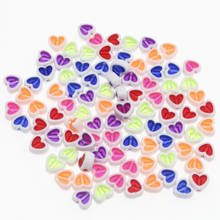 50pcs Mix Color Love Heart Acrylic Bead Loose Spacer Beads For Jewelry Making DIY Bracelet Accessories 9mm 2024 - buy cheap