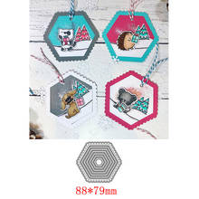 Conjunto de moldura hexagonal de metal, capa quente, 2020, novo, corte, molde para scrapbooking, artesanato, corte, cartão, estêncil, álbum de fotos 2024 - compre barato