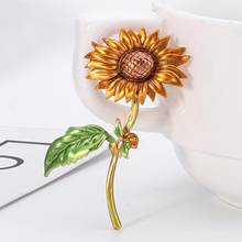 New Enamel Sunflower Brooches Women Men Flower Weddings Office Brooch Pins Gifts Creative Brooch Pin Jewelry Gift 2024 - buy cheap