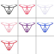 Transparent Lace Elastic Underwear Women's Hollow Sexy Thong Low Waist French Temptation Seamless T-pants Calsones De Mujer 2024 - buy cheap