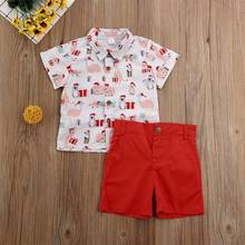 1-6 Years Bay Boys Christmas Clothes Toddler Kids Baby Boy Clothes Xmas Cartoon T-Shirt+Shorts Boys Christmas Outfits 2024 - buy cheap