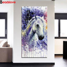 watercolors horses full square round drill DIY large diamond painting puzzle 5d mosaic square embroidery diamond art home decor 2024 - buy cheap