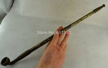 Old antique Chinese Handwork Copper Carve Flower Lucky Scalable Smoking Tool / pipe 2024 - buy cheap