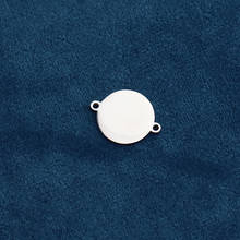 Conector de amuleto redondo en blanco para fabricación de joyas, accesorio de acero inoxidable para estampar, con dos agujeros interiores, 15x19mm, 10 unids/lote 2024 - compra barato