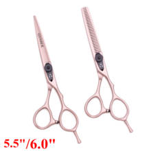 5.5 6 tesouras de desbaste do cabelo tesouras de corte de cabeleireiro profissional 440c tesouras de barbeiro de aço japonês 9015 # 2024 - compre barato