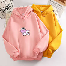 Cow Print Sweatshirt Aesthetic Clothes Oversized Hoodie Long Sleeves Kawaii Clothes Cool Hoodies for Women Sweetshirt for Girls 2024 - buy cheap