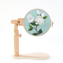 Embroidery Hoop Stand Wooden portable wood cross stitch frame round desktop adjustable rotating hand (No embroidery stretch) 2024 - buy cheap