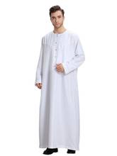 Jubba thobe roupa masculina de algodão, casaco formal para homens de algodão, longo robe muçulmano, roupa islâmica saudita, roupa kaftan de reza masculina 2024 - compre barato